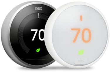 Nest Smart Thermostat - Nest Labs T3008us Nest Learning Thermostat (555x327), Png Download