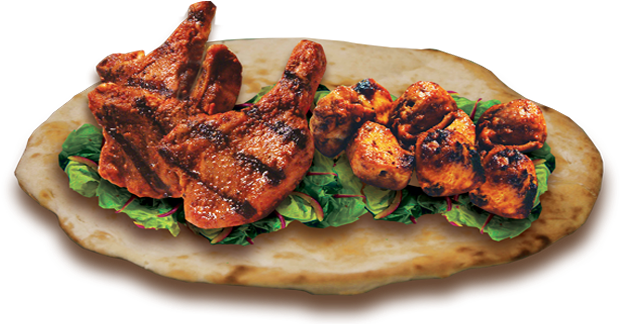Tandoori Mix Grills & Naans - Chicken As Food (628x323), Png Download