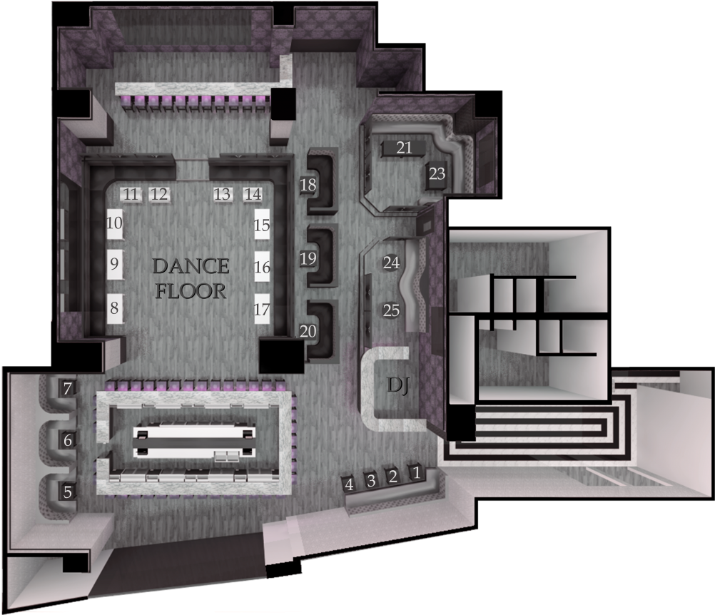 Request Vip Bottle Service - Floor Plan (1024x870), Png Download