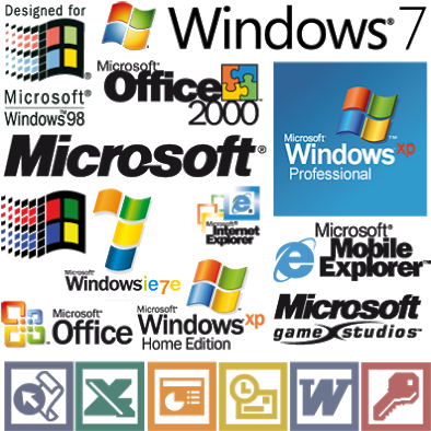 "microsoft Windows Logos" - Logo All Windows Microsoft (397x400), Png Download