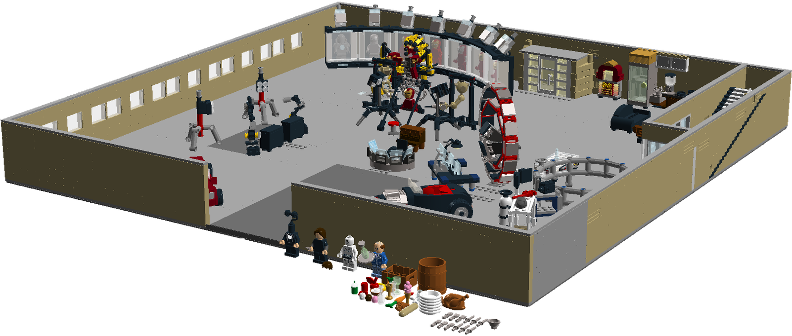 Marvel's Iron Man Lab - Lego Iron Man Laboratory (1600x845), Png Download