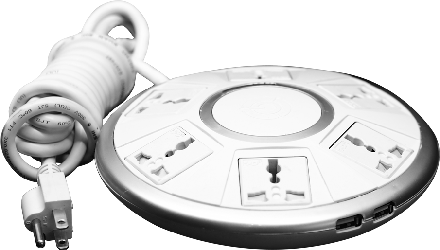 Circular Extension Cord - Extension Cord With Usb (1000x588), Png Download