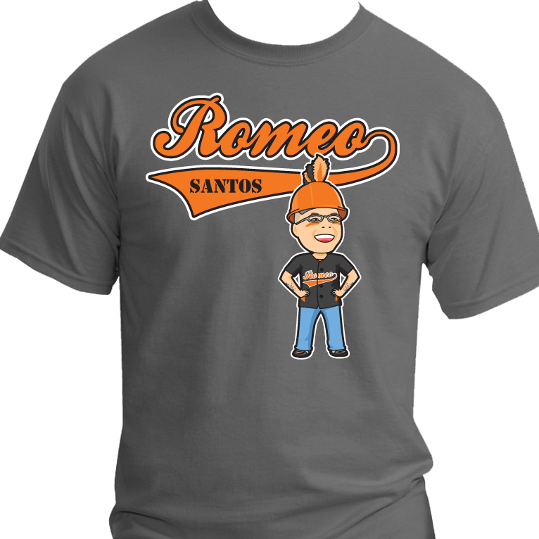 Romeo Santos Tee Shirts Sports Gray - Cartoon (766x766), Png Download