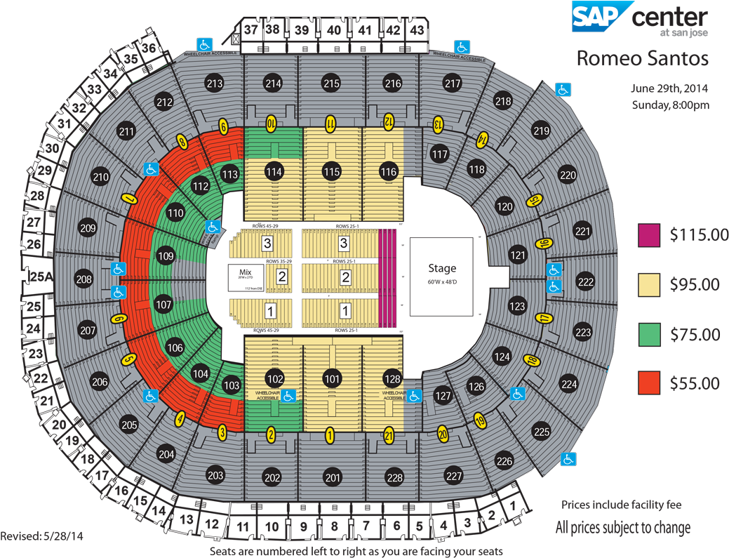 View Seating Chart - Queen Adam Lambert Tour 2017 Stage (1054x797), Png Download