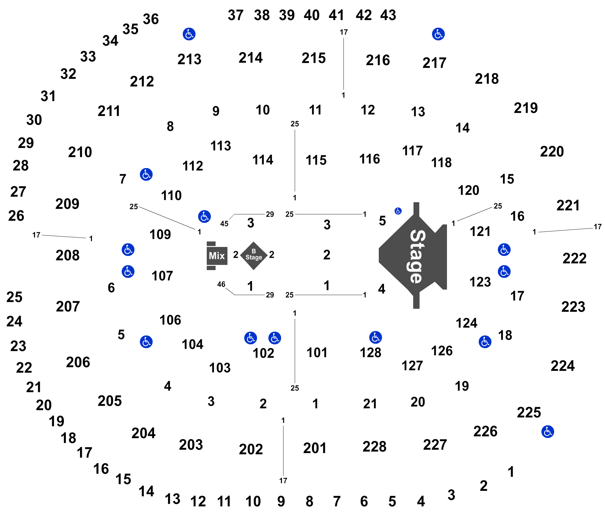 Full Map - Sap Center At San Jose (2100x1780), Png Download