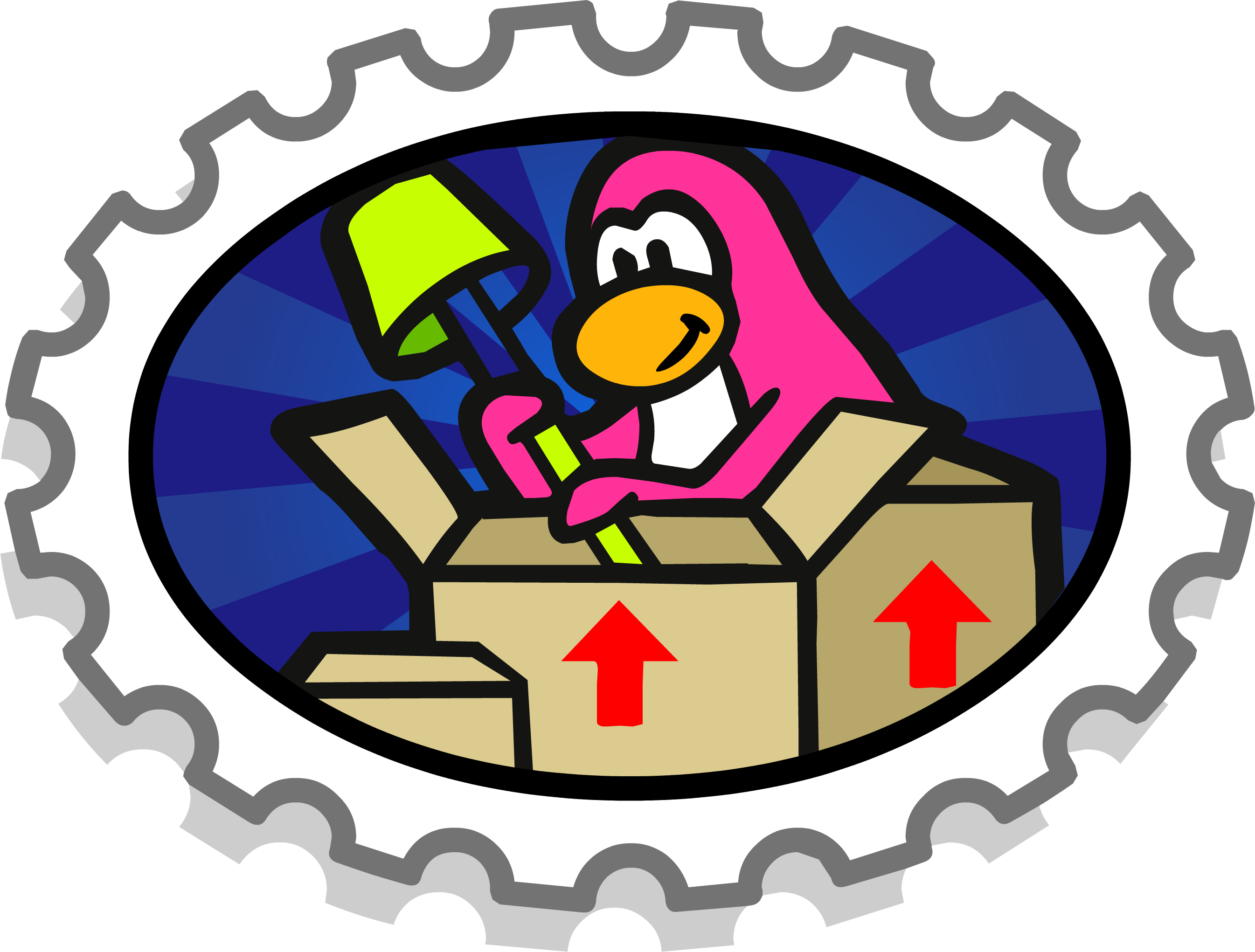 Full House - Puffle Club Penguin Stamps Activities (2691x2042), Png Download