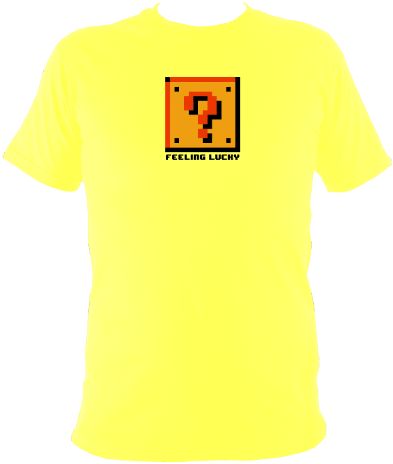 Feeling Lucky Block Red T-shirt - Hit Me Mario Slouchy V-neck (595x680), Png Download