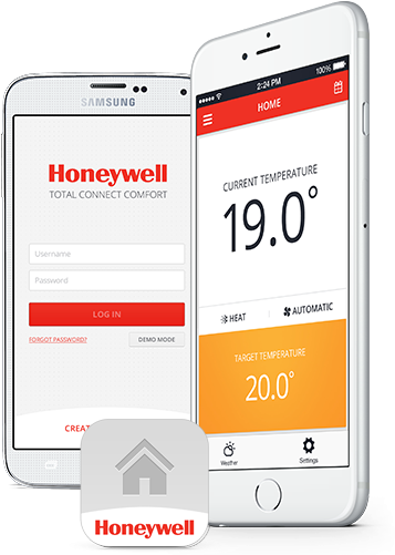 Controlling Your Heating, Ventilation And Air Conditioning - Honeywell Application (398x502), Png Download