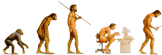 It Department Evolution - Human Evolution Computer (670x300), Png Download