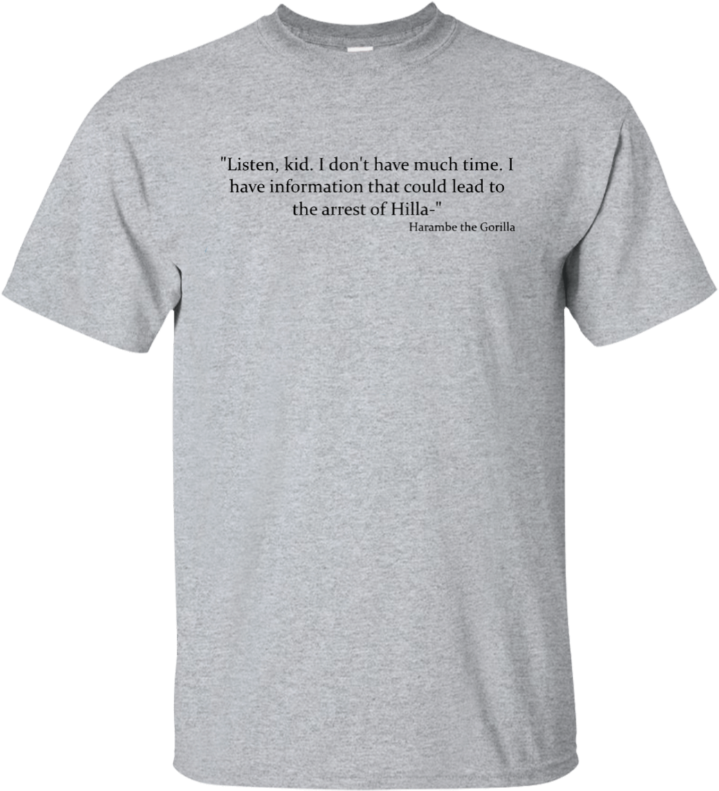 Harambe And Hillary - Dress Code T Shirt (1155x1155), Png Download