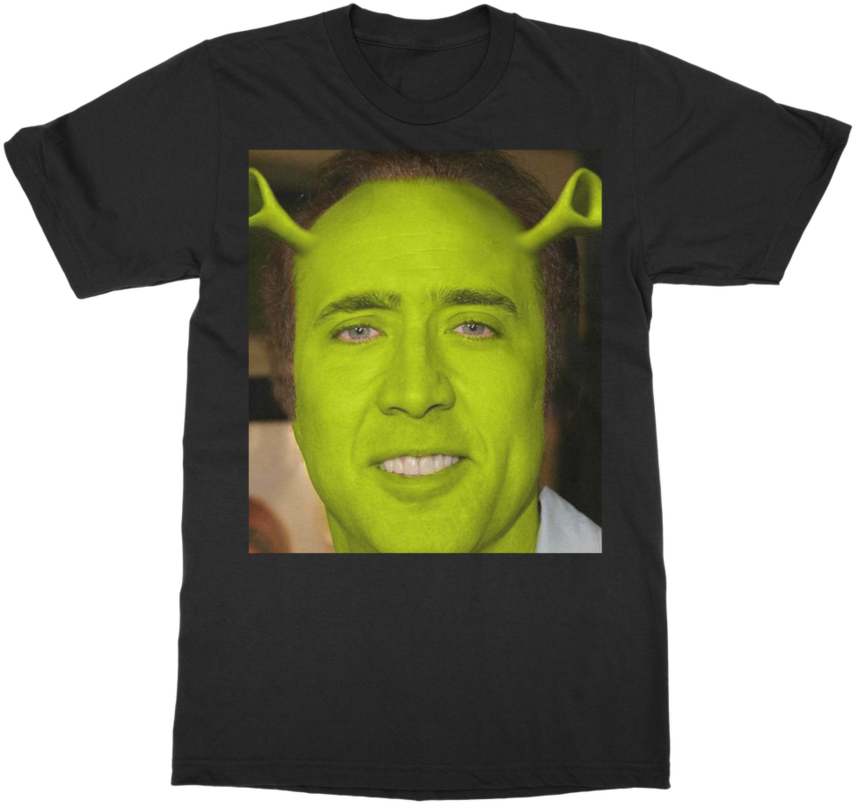 Nicolas Cage As Shrek ﻿classic Adult T-shirt - Nicolas Cage (900x900), Png Download