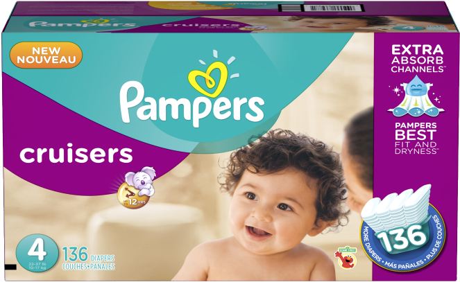 Pampers Cruiser Update - Pampers Cruisers Size 4 Diapers 140 Ct Box (700x469), Png Download