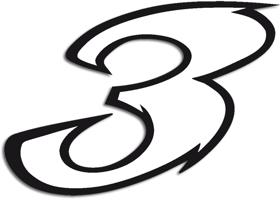 Número 3 Png - 3 En Blanco Y Negro (600x432), Png Download