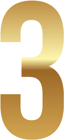 0, - Gold Number 3 Png (285x600), Png Download