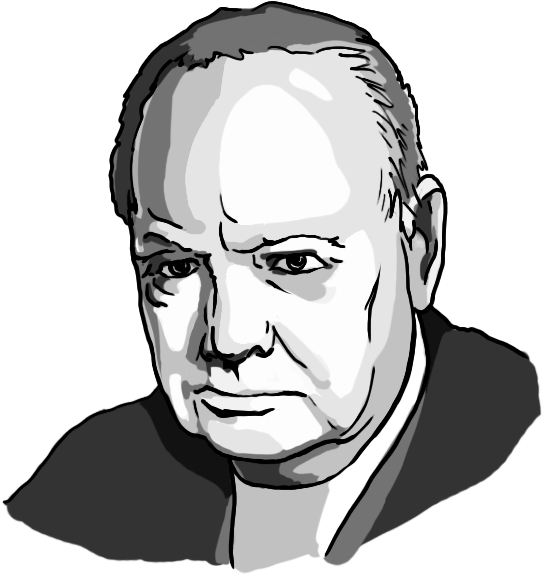 How To Draw Winston Churchill For Kids - Step By Step (600x600), Png Download
