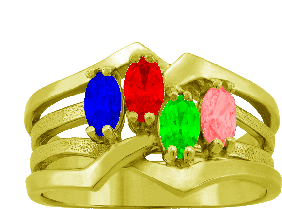 Enter Image Description Here - Personalized Oval Birthstone Interlocking Bands Ring (626x534), Png Download