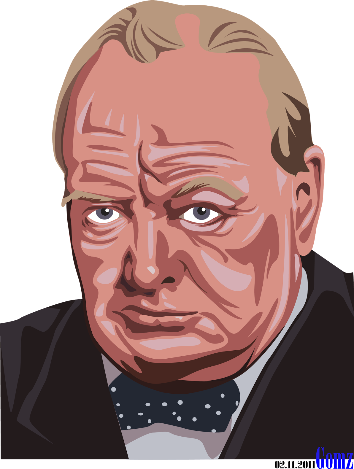 Sir Winston Churchill - Illustration (1192x1600), Png Download