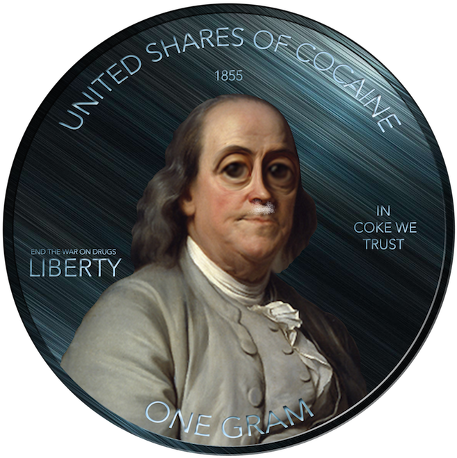 Http - //i - Imgur - Com/jflasx4 - Cocaine Coin - Benjamin Franklin (666x666), Png Download
