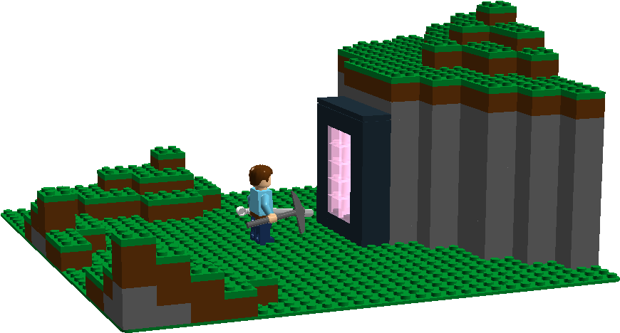 Enter The Nether - Lego Minecraft Portal Do Netheru (1146x747), Png Download