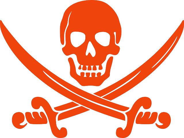 Skull, Pirate, Bone, Danger, Death, Crossbones, Tattoo - Danger Skull And Crossbones Red (640x479), Png Download