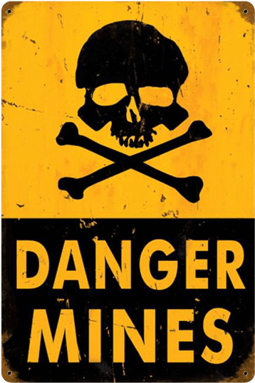 Minefield Warning Sign - Impact Of Mining On Environment Ppt (555x555), Png Download