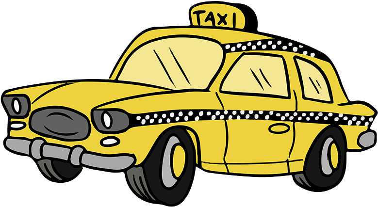 Driving Clipart Taxi Passenger - Transparent Background Taxi Cab Clipart (900x558), Png Download