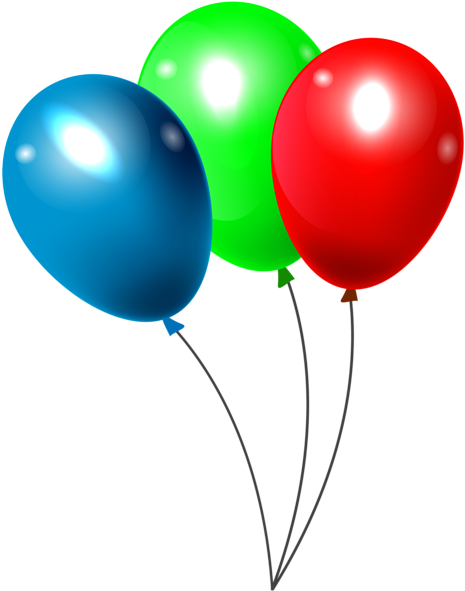 Three Balloons Png Clipar Image - Mickey Mouse Balloon Png (470x600), Png Download