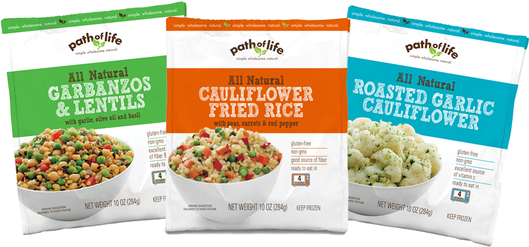 Frozen Vegetable Side Dishes - Path Of Life Cauliflower, Roasted Garlic - 10 Oz (1080x531), Png Download