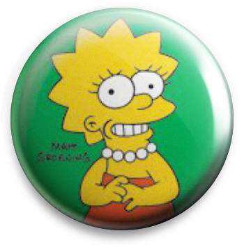 Simpsons Lisa Simpson - Simpsons - Lisa Badge (350x355), Png Download