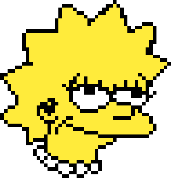 Lisa Simpson - Pixel Arts Minecraft Templates (1200x1200), Png Download