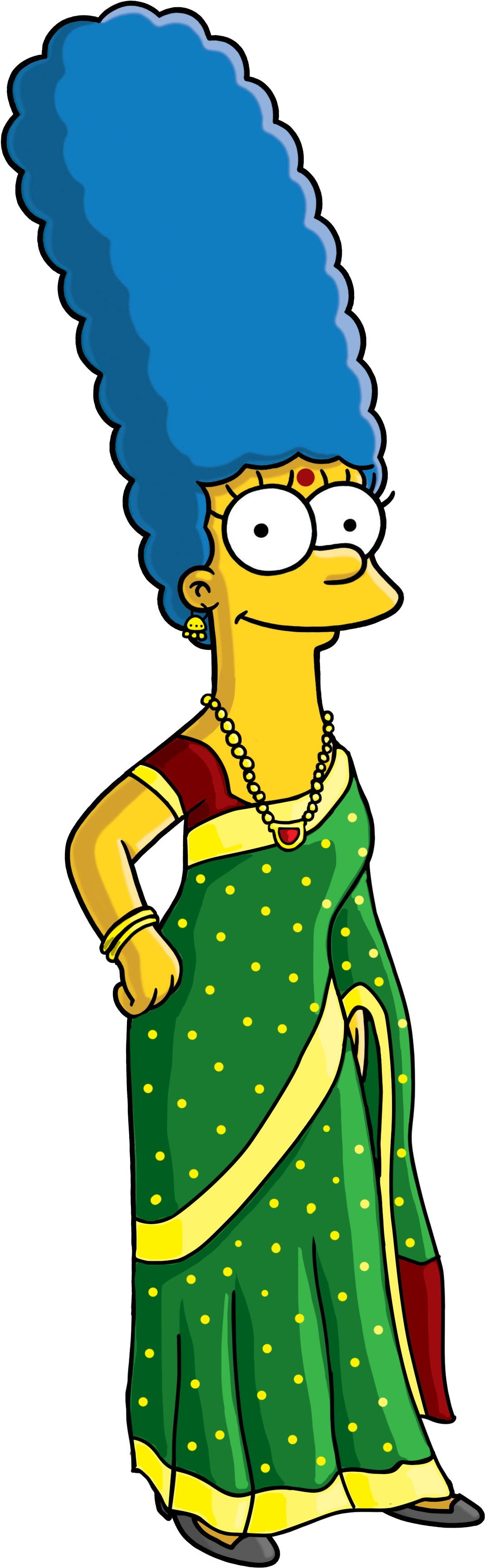 Marge Simpson In Saree (2252x3791), Png Download