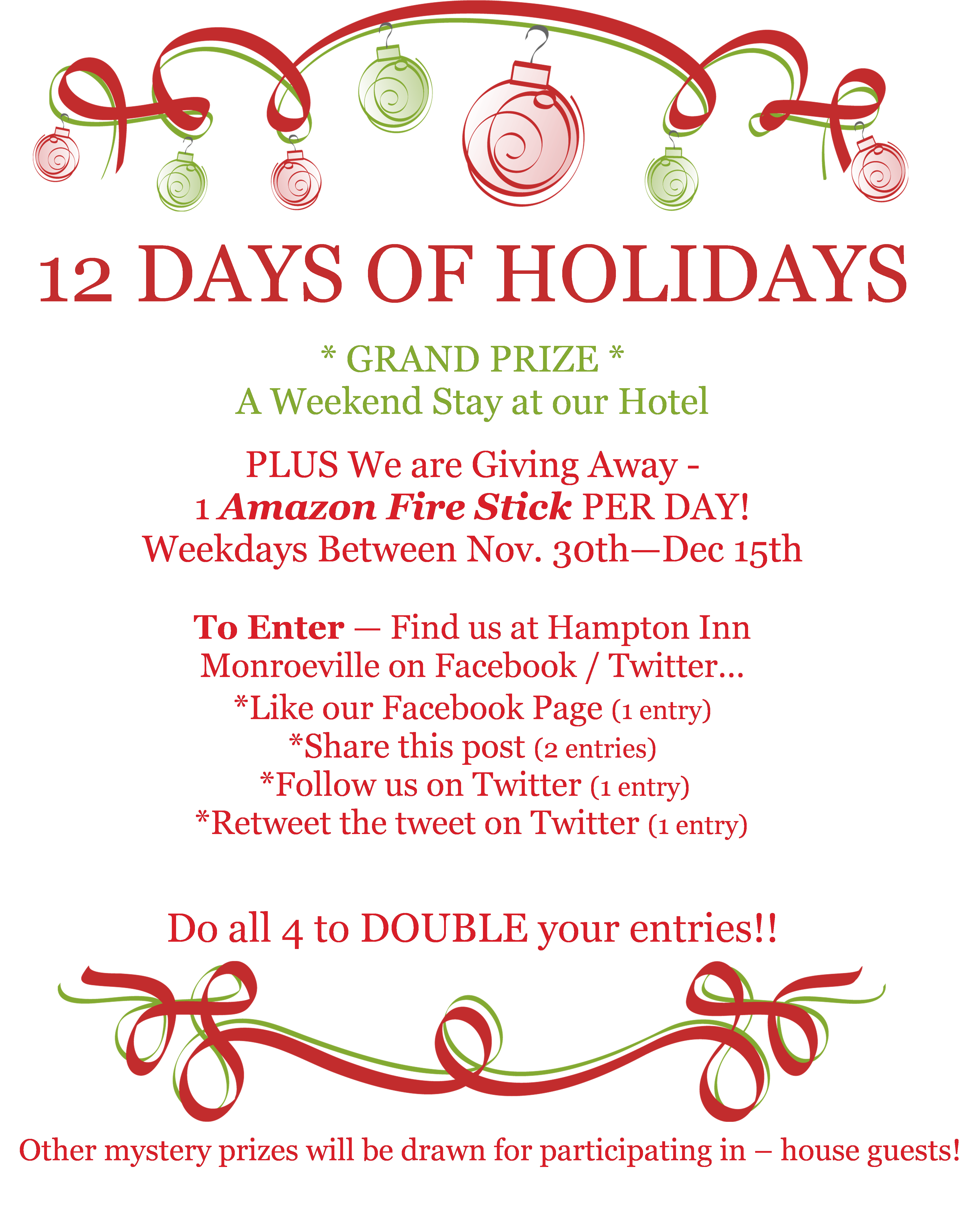 Like Us On Facebook And Follow Us On Twitter To Participate - Holiday Open House Invitation For Business (4852x6064), Png Download