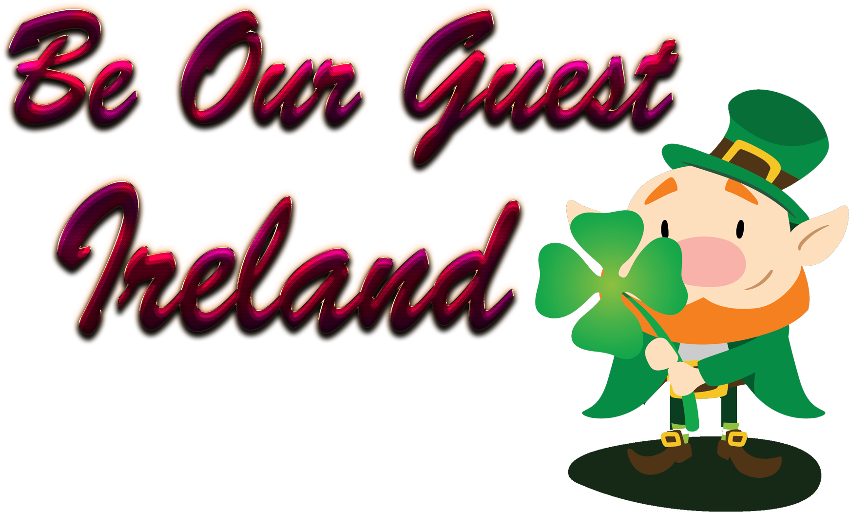 Ireland Be Our Guest Slogan Png - Cartoon (1920x1200), Png Download
