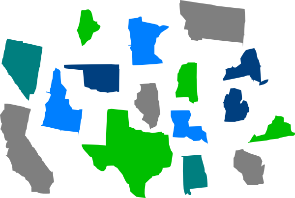 Seperate States Individual Clip Art - States Clipart (600x403), Png Download