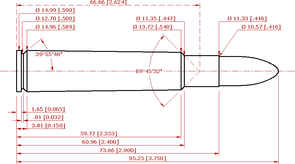 File - 416rigby - 416 Rigby Cartridge Dimensions (988x550), Png Download