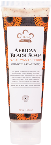 African Black Soap Facial Wash & Scrub - Nubian Heritage African Black Soap Facial Wash (750x561), Png Download