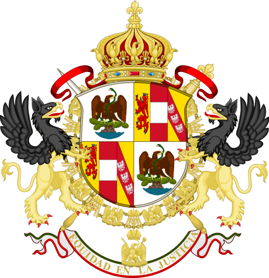 Escudo Heredero Imperial De Mexico - Mexican Empire Coat Of Arms (871x900), Png Download