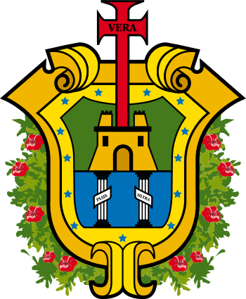 Coat Of Arms Of Veracruz - Veracruz Flag (350x425), Png Download
