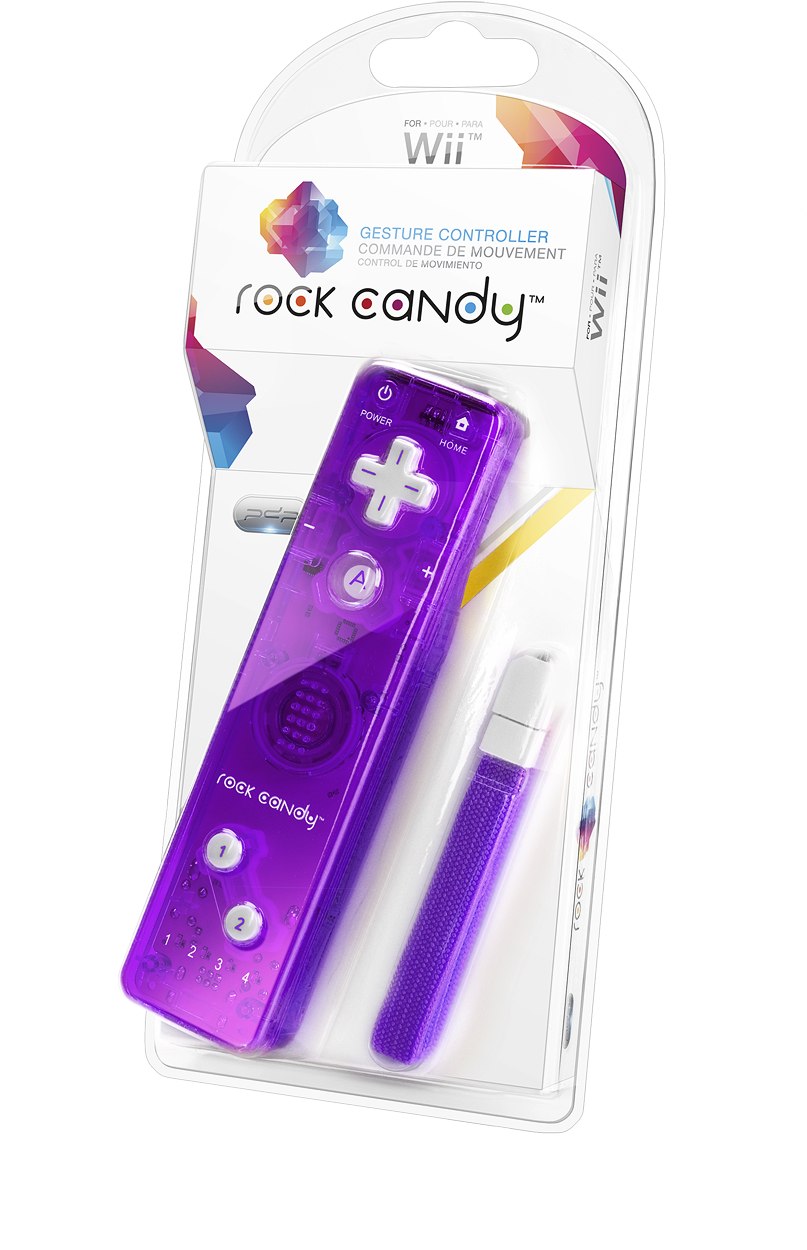 Purple Wii - Pdp Rock Candy Wii Gesture Controller - Blue (961x1362), Png Download