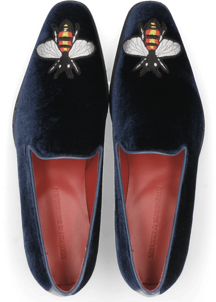 Loafers Prince 2 Velluto Midnight Bee Patch - Slip-on Shoe (1024x1024), Png Download