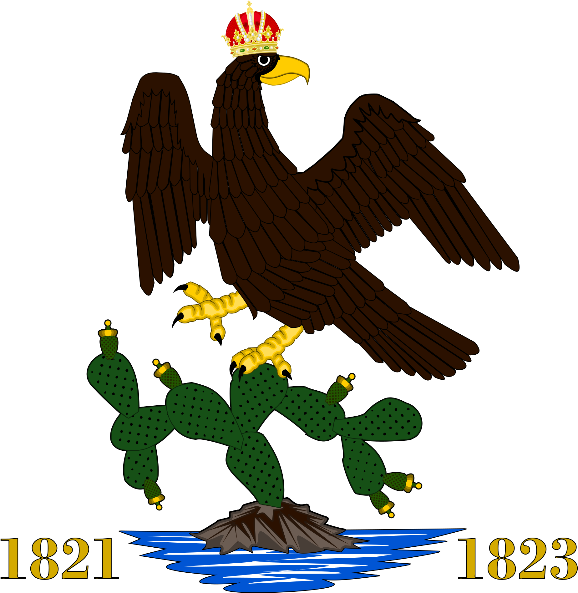 Imagen Reducida - Bandera De 1822 De Mexico Gif (603x599), Png Download
