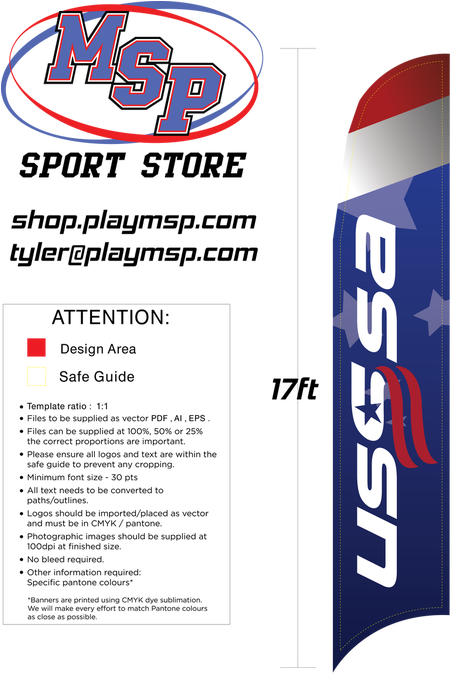 17ft Usssa Flag - Flag (462x750), Png Download