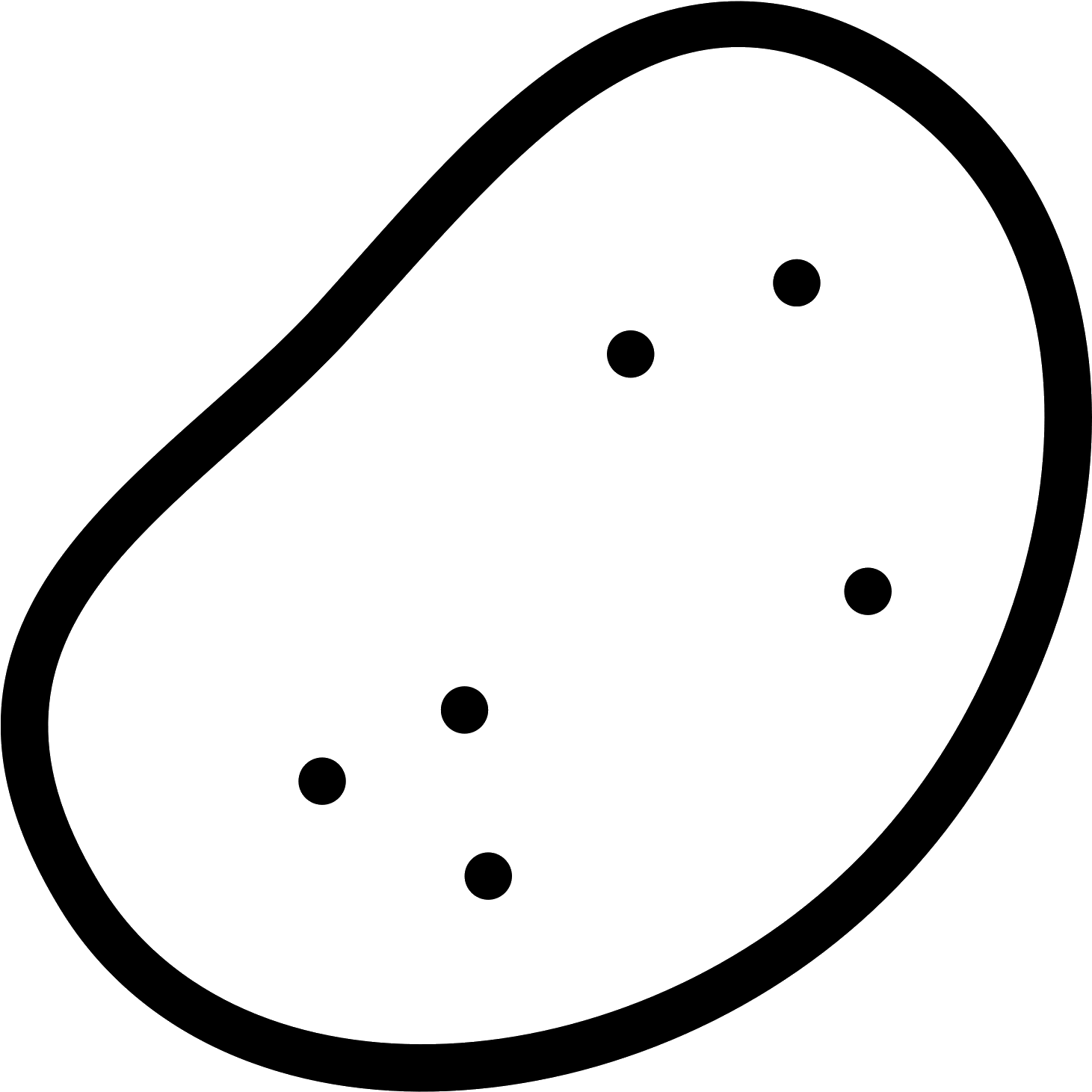 Image Black And White Stock Potato Icon Free Download - Instagram (1600x1600), Png Download