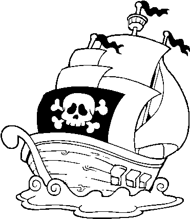 A Pirate Ship Coloring Page - Pirates Coloring Book [book] (600x470), Png Download