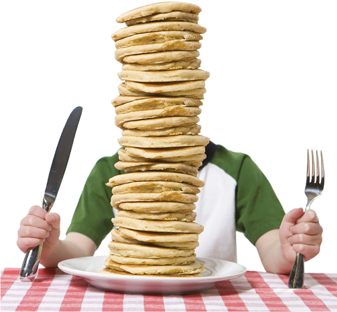 Stack Of Pancakes (679x698), Png Download