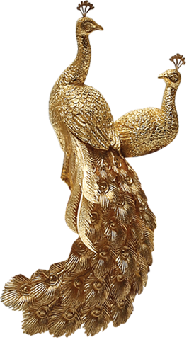 Product Range Starts From Rs 100 Onwards - Gold Peacock Statue (267x483), Png Download