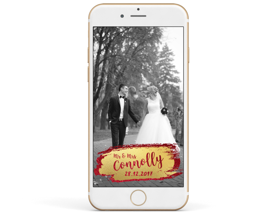 Gold & Red Glitter Banner (1000x738), Png Download