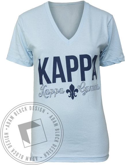 8459 Kappa Kappa Gamma V Neck - Active Shirt (464x585), Png Download