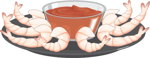 Original Png Clip Art File Shrimp Appetizer With Sauce (600x235), Png Download