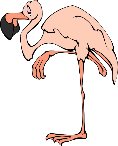How To Set Use Cartoon Flamingo Svg Vector (486x599), Png Download